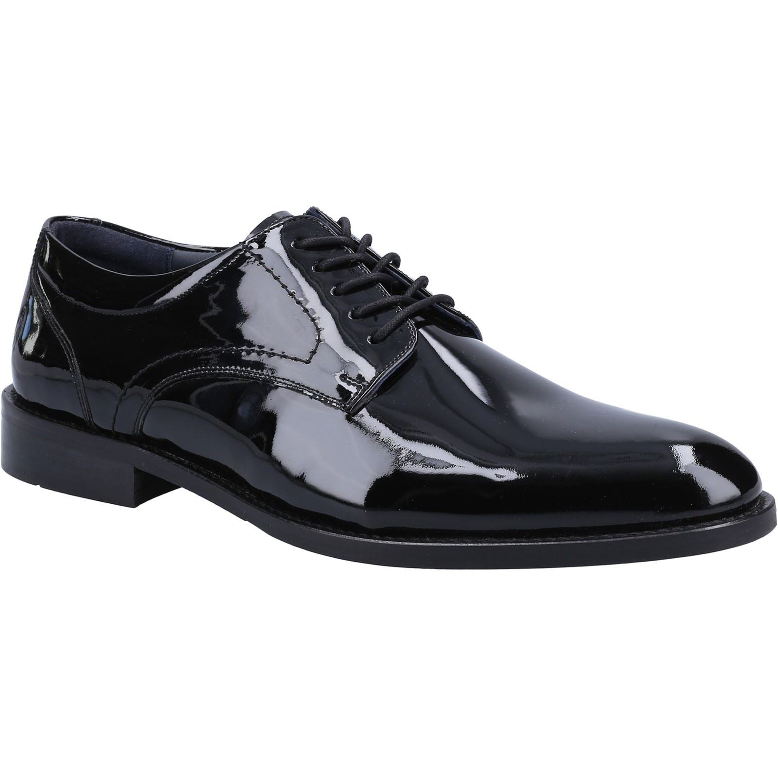 Hush Puppies Damien Lace Up Patent Leather Men's Black Patent Lace-Up Shoes
