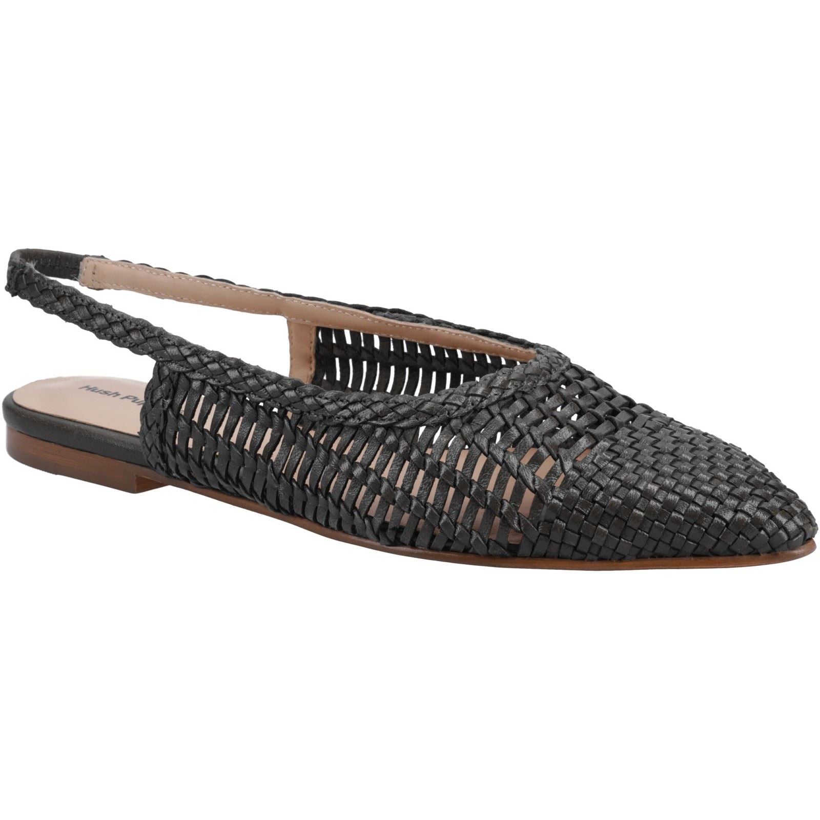 Hush Puppies Dalia Woven Leather Women's Black Flats