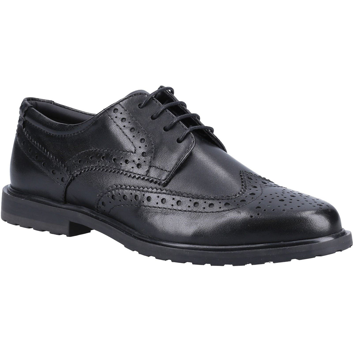 Hush Puppies Verity Leather Women's Black Brogues Shoes