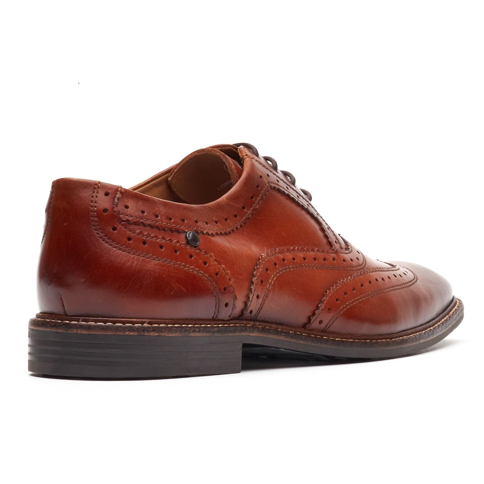 Base London Clarence Brogue Leather Men's Burnt Tan Brogues Shoes