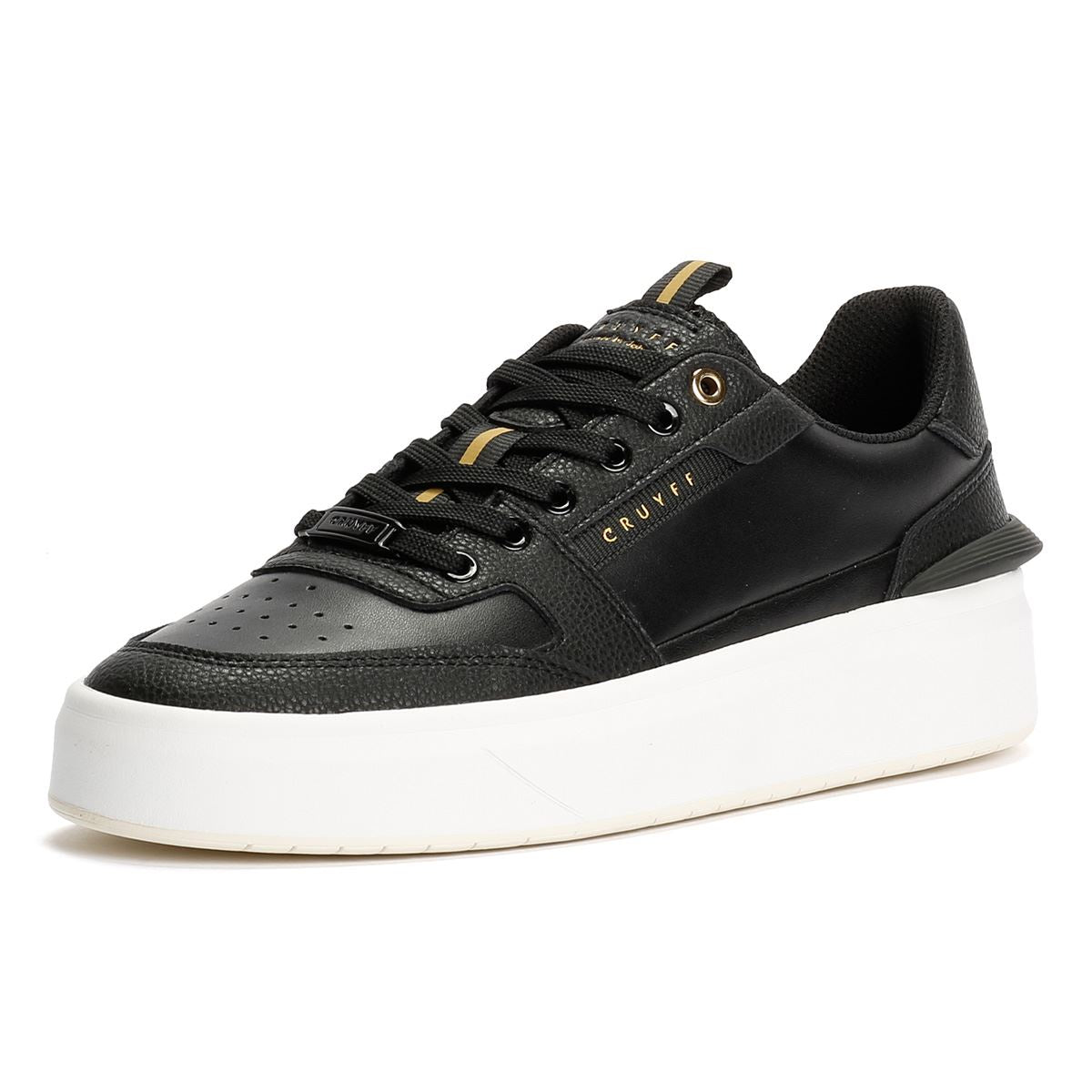Cruyff Endorsed Tennis Leather Men's Black/Gold Trainers