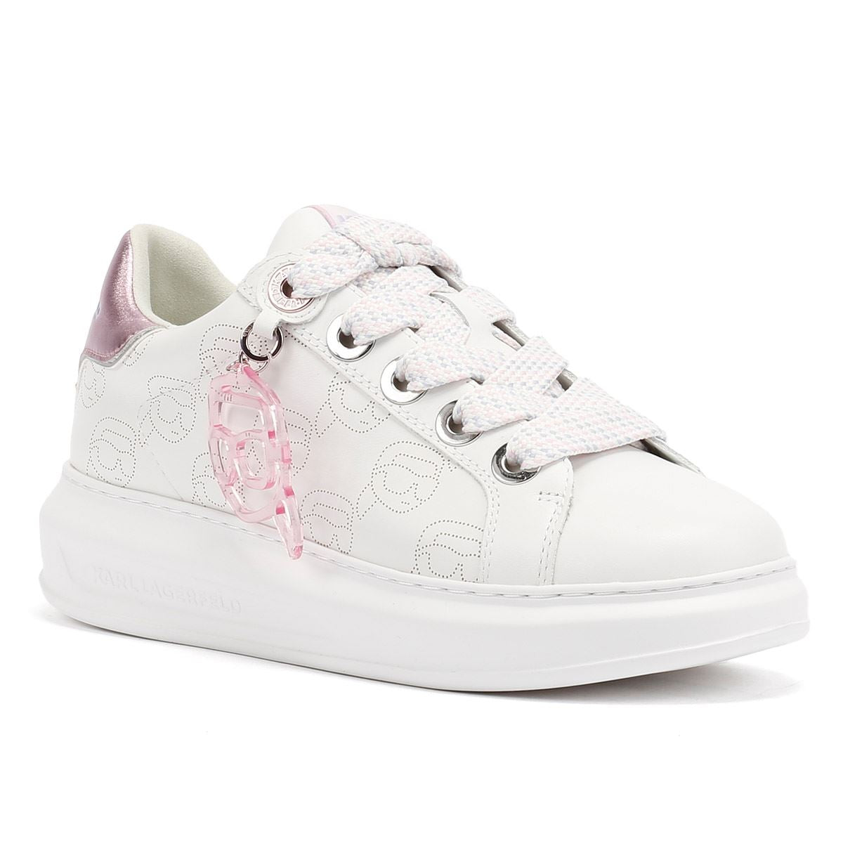 Karl Lagerfeld Kapri NFT Plexi Pendant Leather Women's White/Lilac Trainers