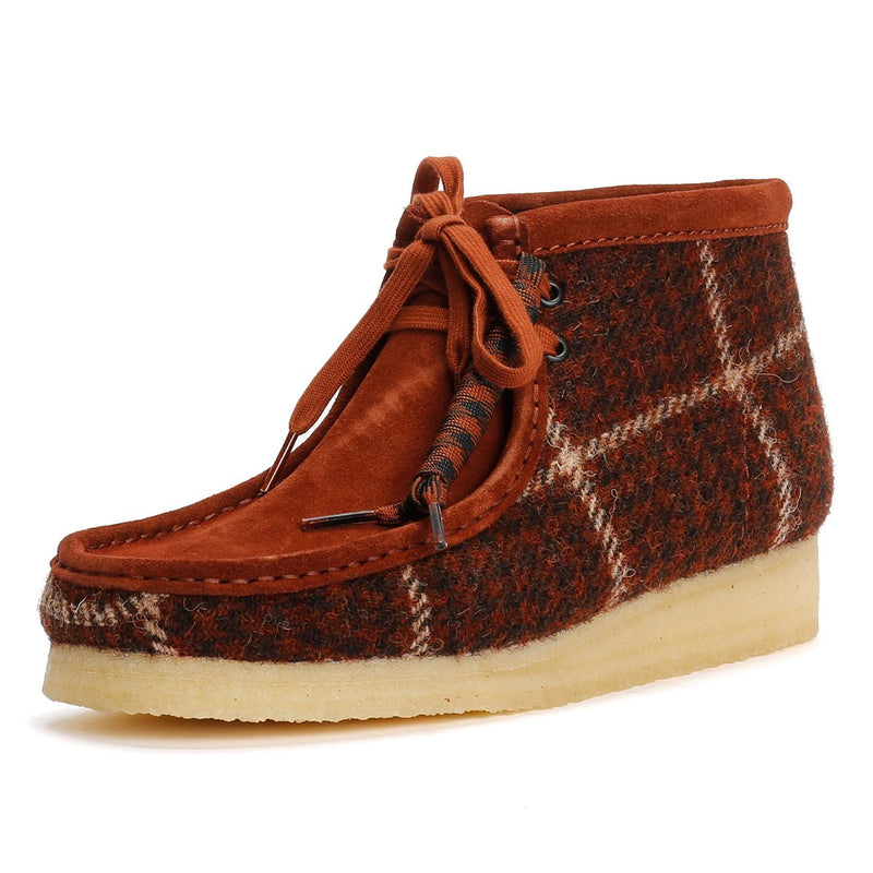 Clarks Originals Wallabee Harris Tweed Men's Rust Boots