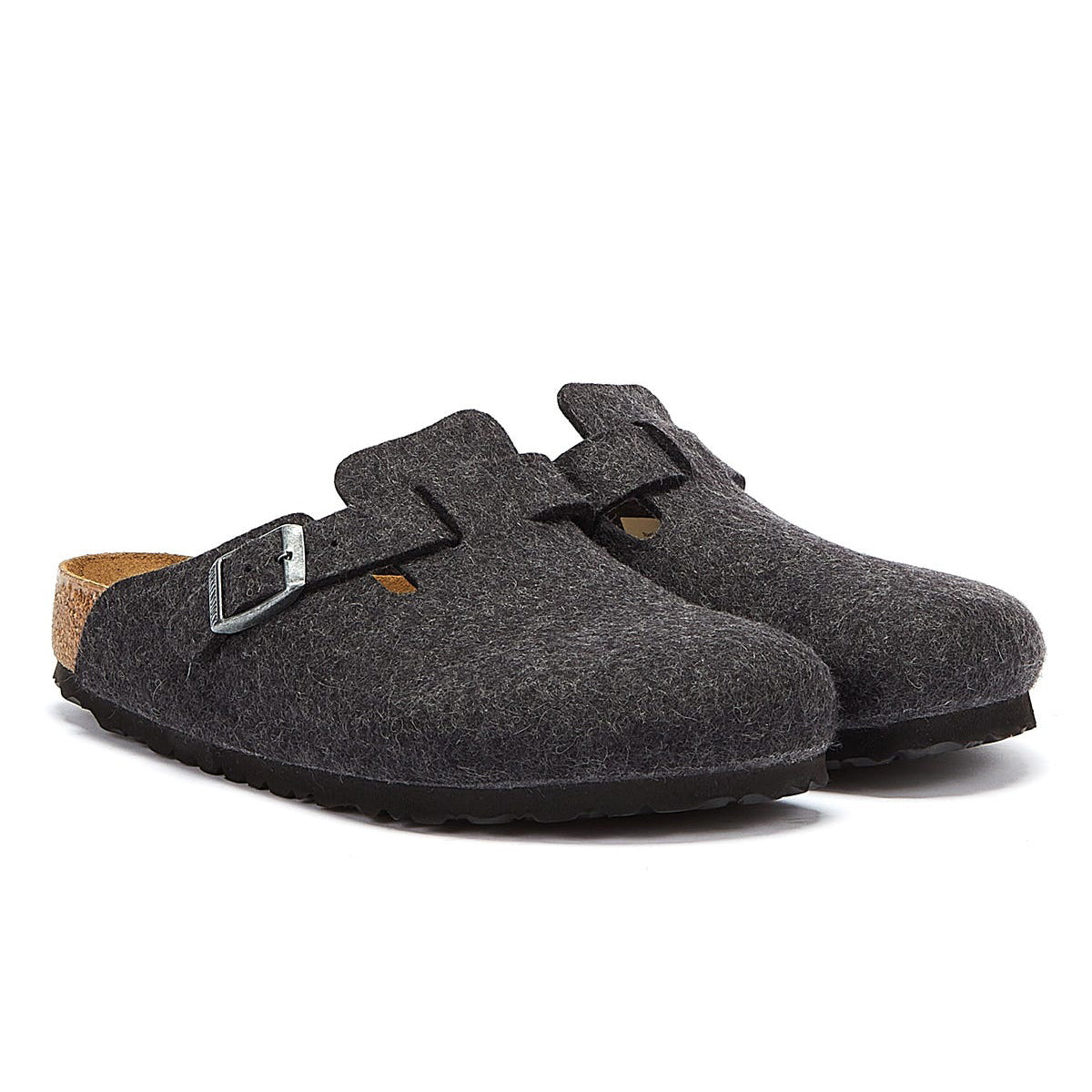 Birkenstock Boston Grey Mules
