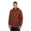 Dickies Fleece Hooded Flannel Shirt Men's Red Shirt Jacket
