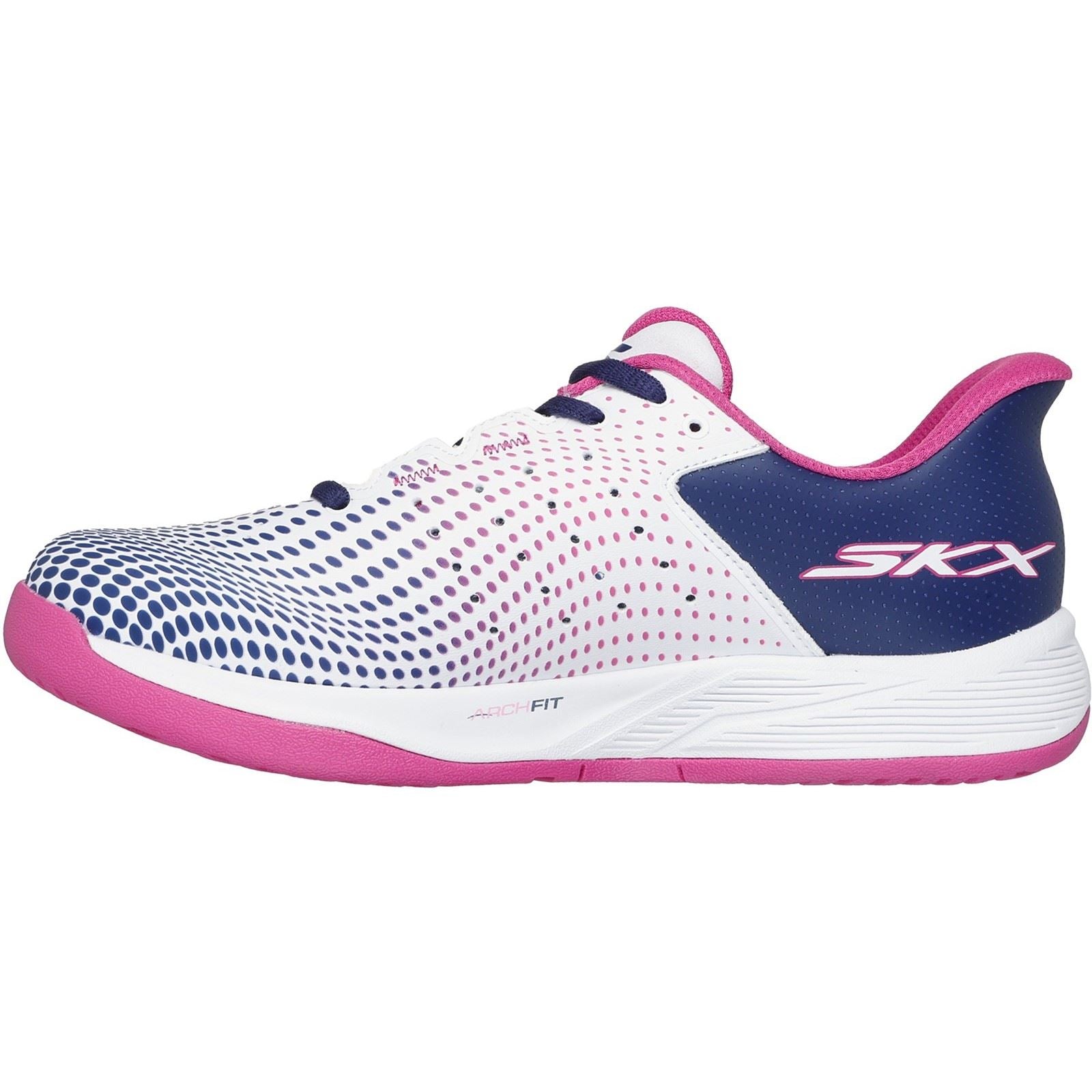 Skechers Slip-ins Relaxed Fit Viper Court Reload Womens White/Navy/Pink Trainers