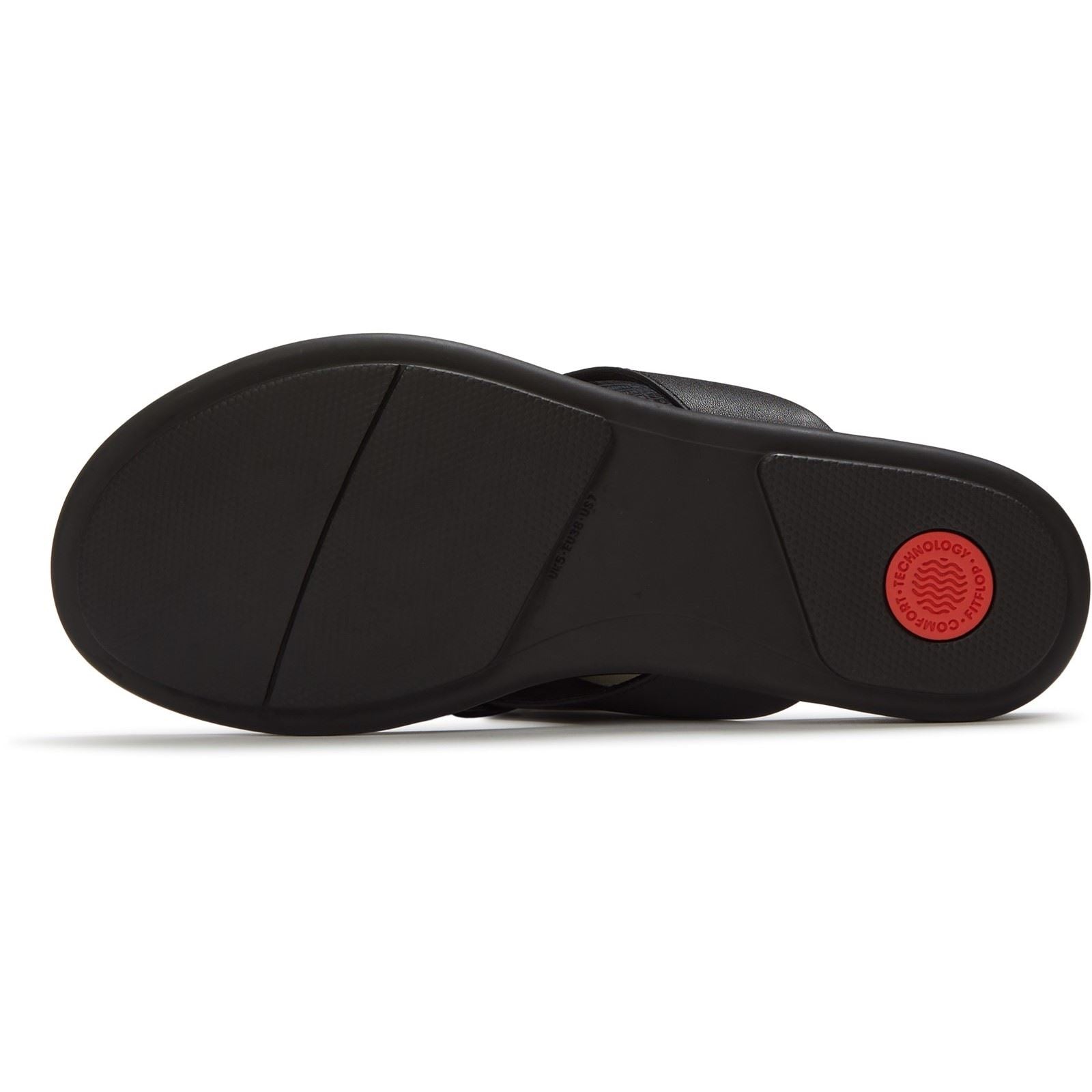 Fitflop Gracie Flower Leather Women's Black Flip Flops