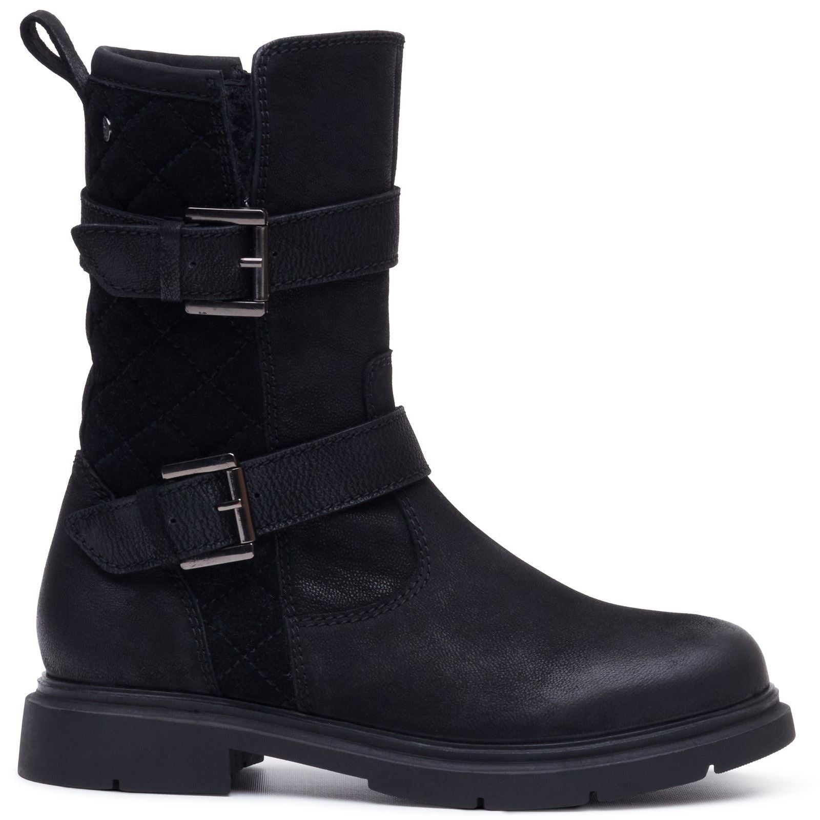 Hush Puppies Celine Buckle Leather Women's BLACK Boots