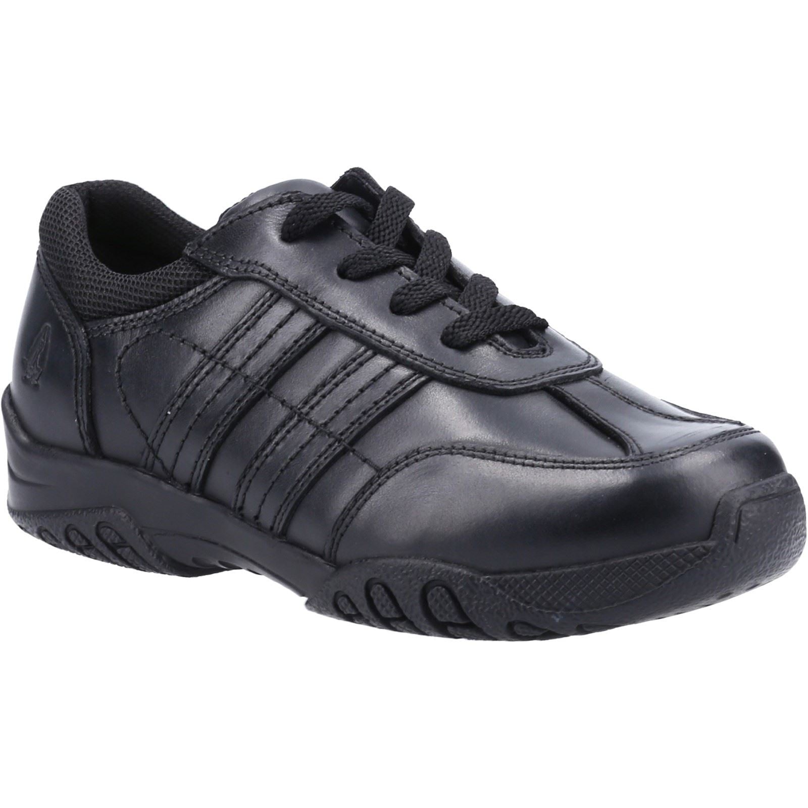 Hush Puppies Jezza 2 Youth Boy's Black Leather Lace-Up Shoes