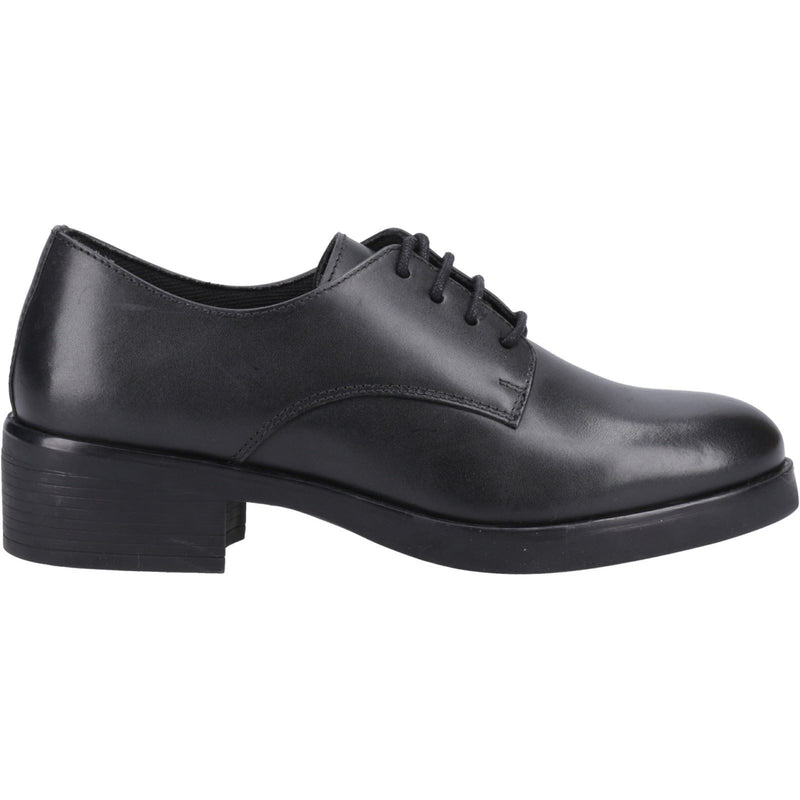 Hush Puppies Anastasia Leather Youth Girl's Black Lace-Up Shoes