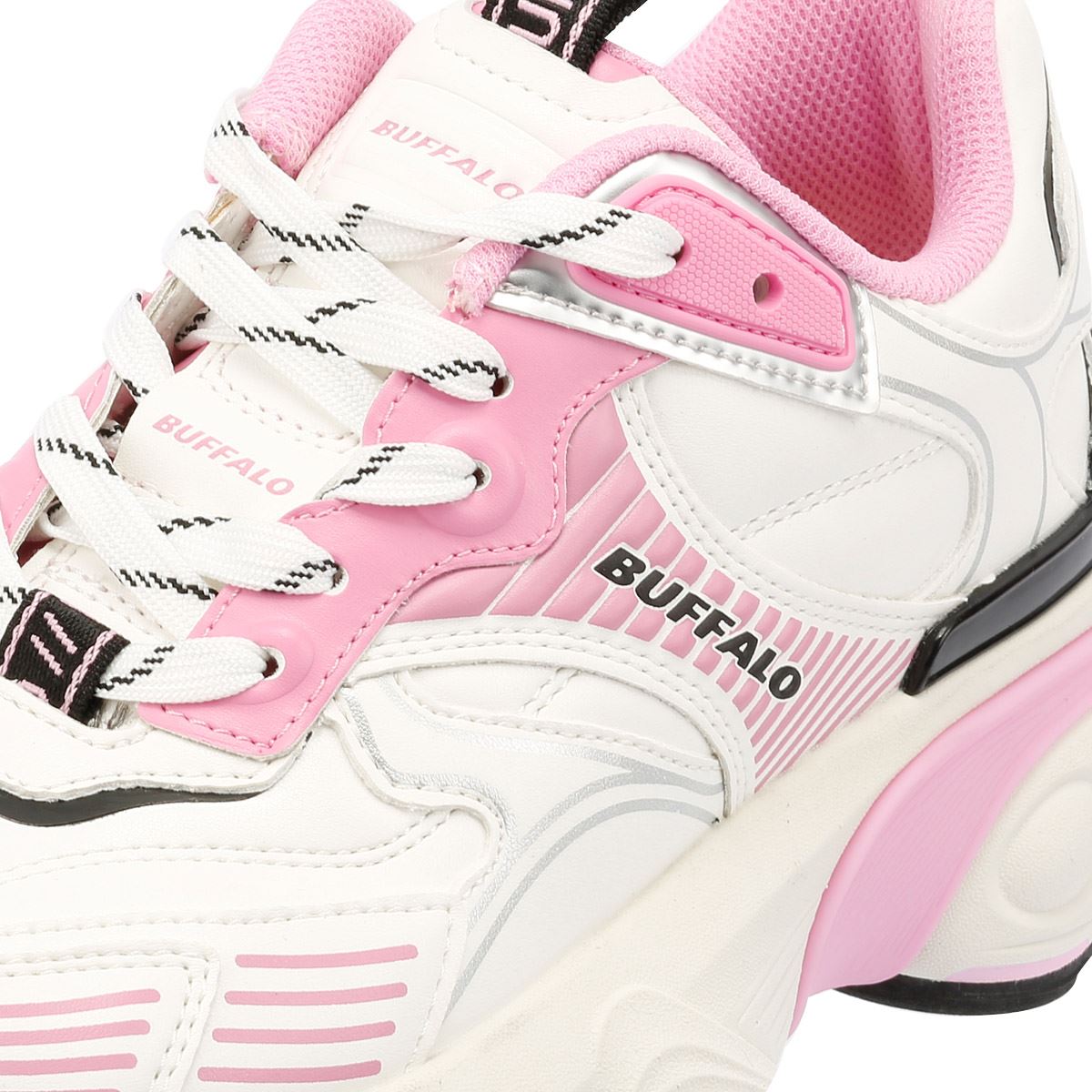 Buffalo Truck Women's White/Pink Trainers