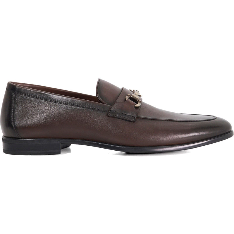 Dune Seymore Leather Men's Brown Slip-On Shoes