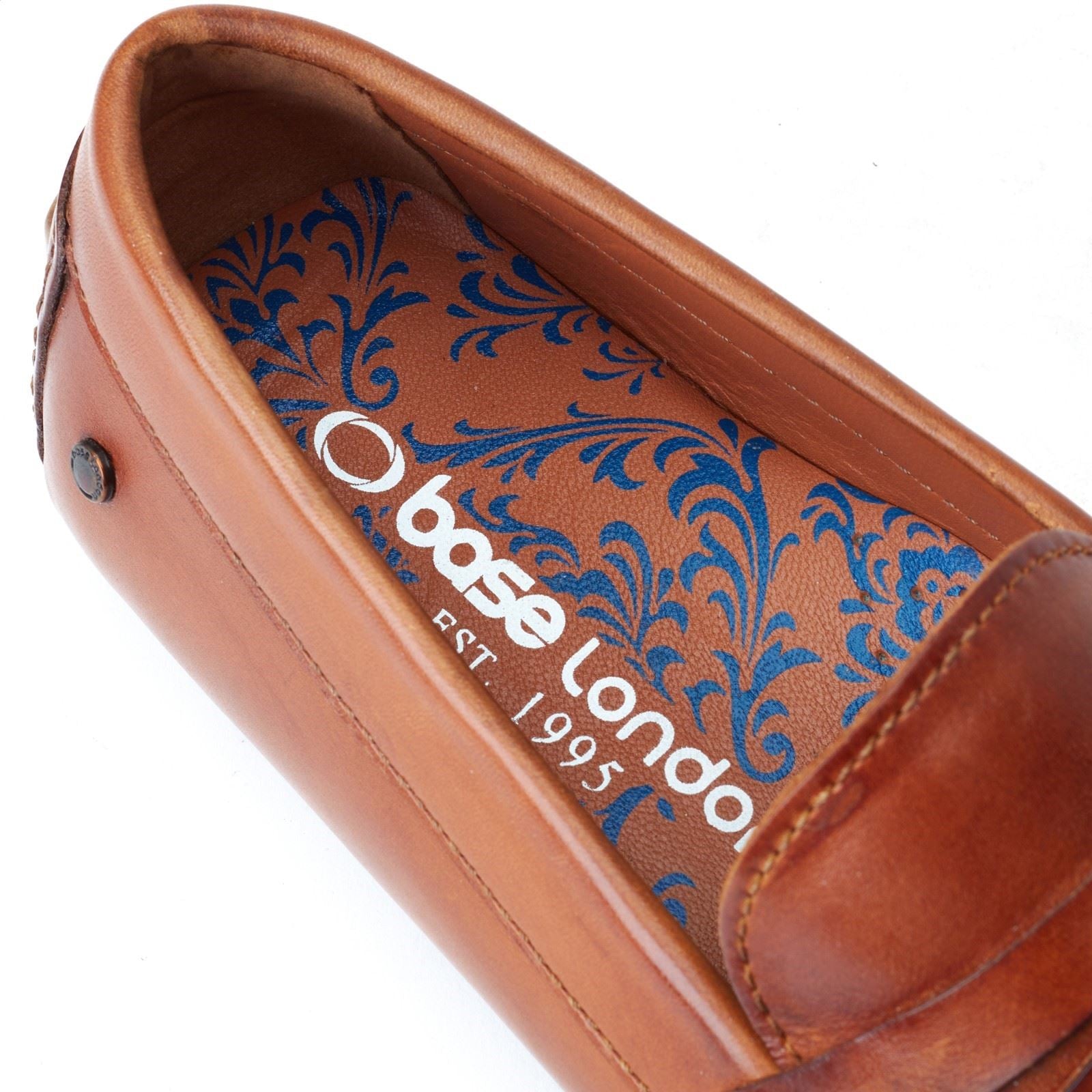 Base London Collins Driver Leather Men's Burnt Tan Loafers