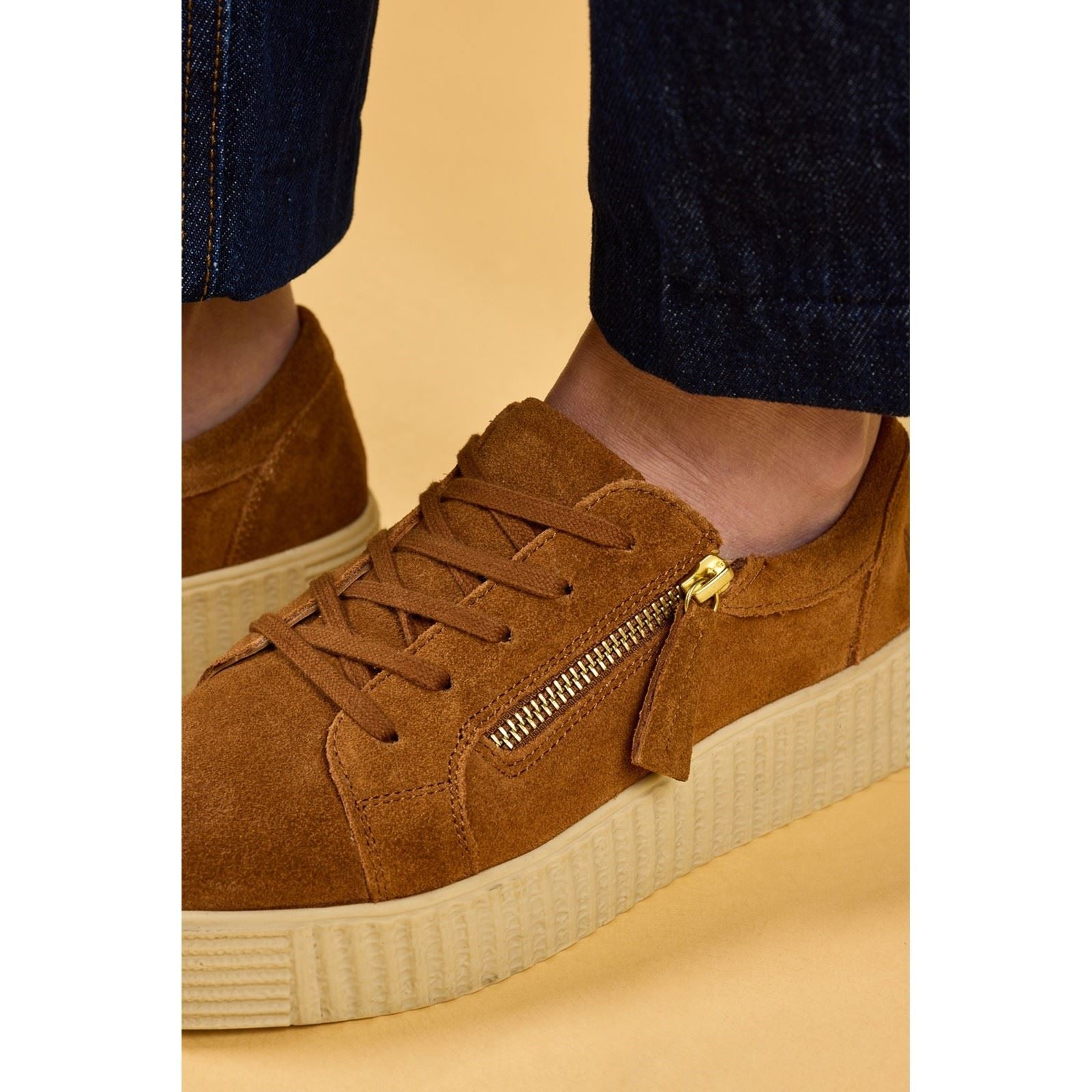 Hush Puppies Tara Suede Leather Women's Tan Trainers