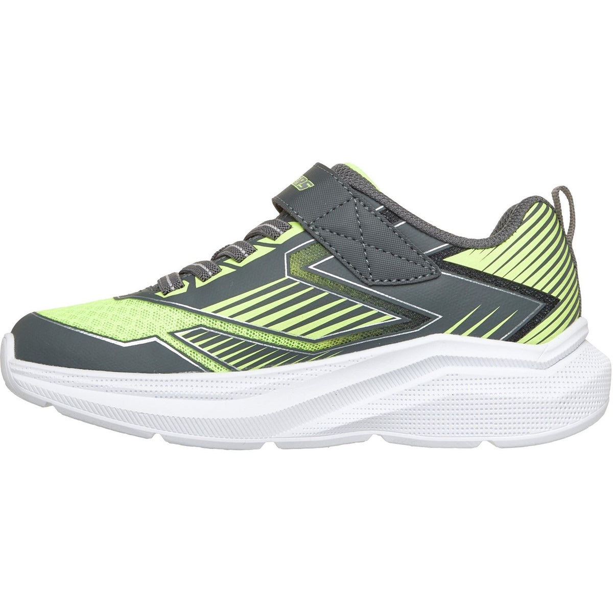 Skechers Microspec Velocity Grid-Drift Kids Charcoal/Yellow & Silver Trainers
