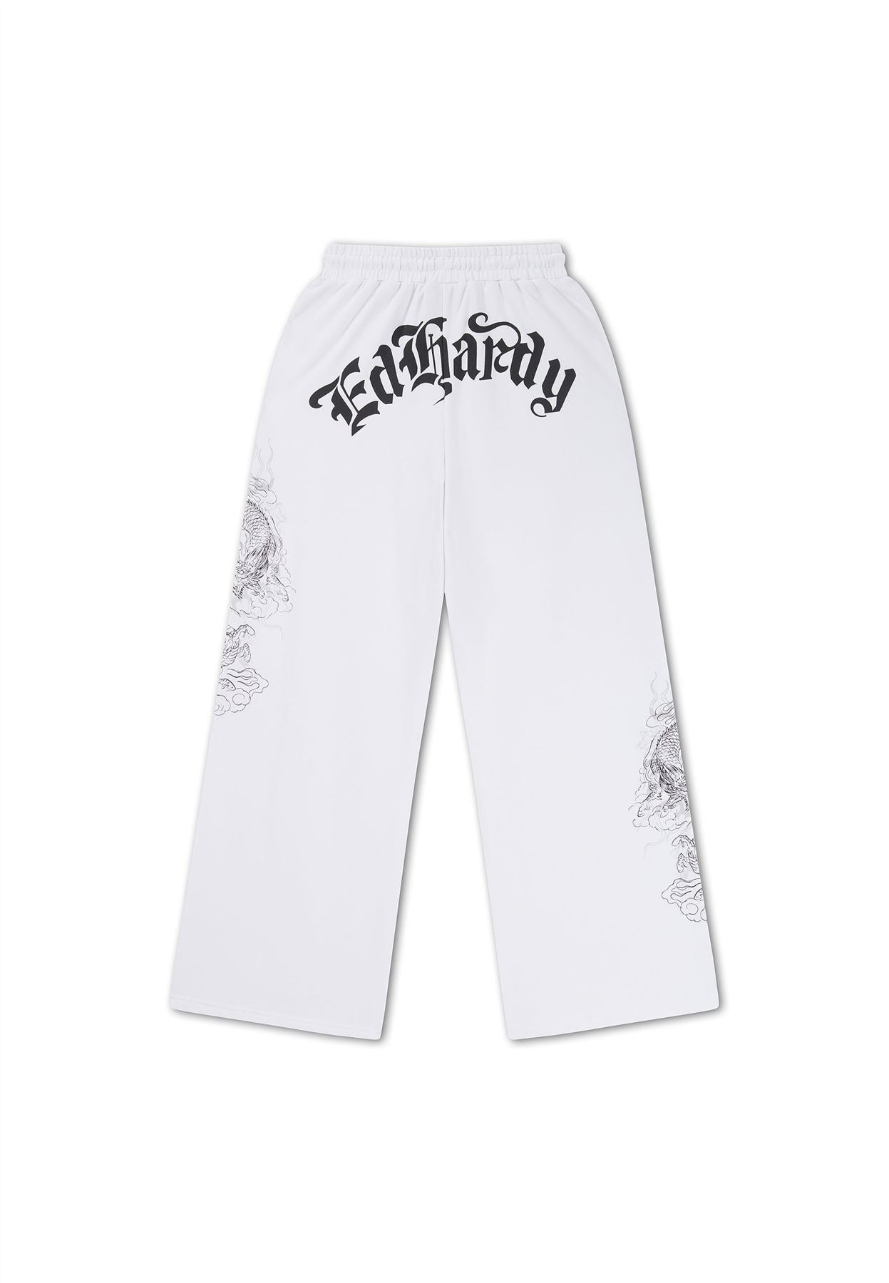 Ed Hardy Gothic Dragon Stone Wash Women's White Joggers