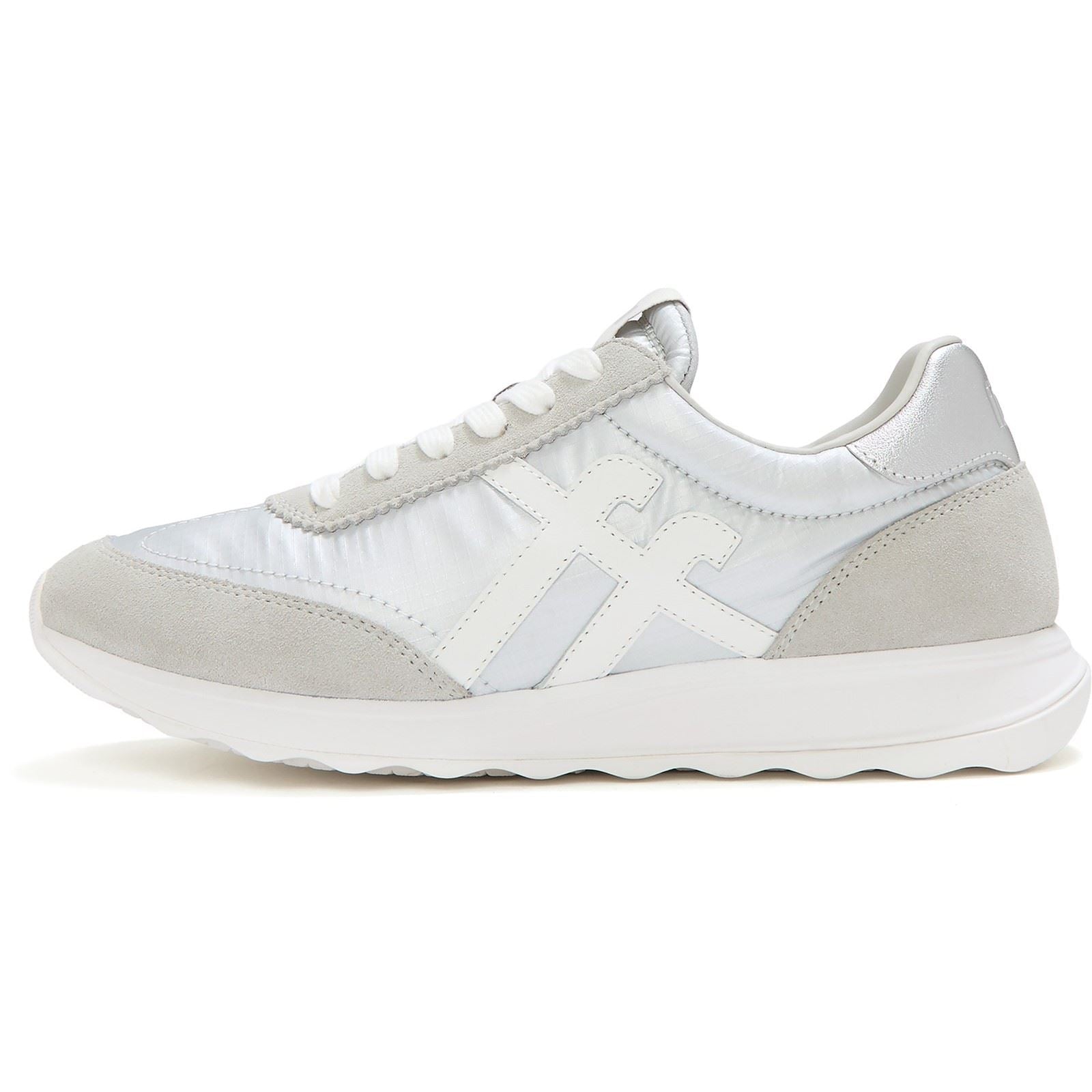 Fitflop Retro-Q FF Nylon Women's Silver/Urban White Trainers