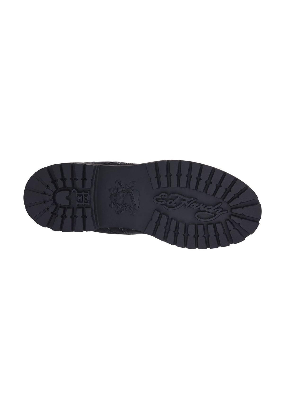 Ed Hardy Embroidered Flames Nubuck Men's Black Boots