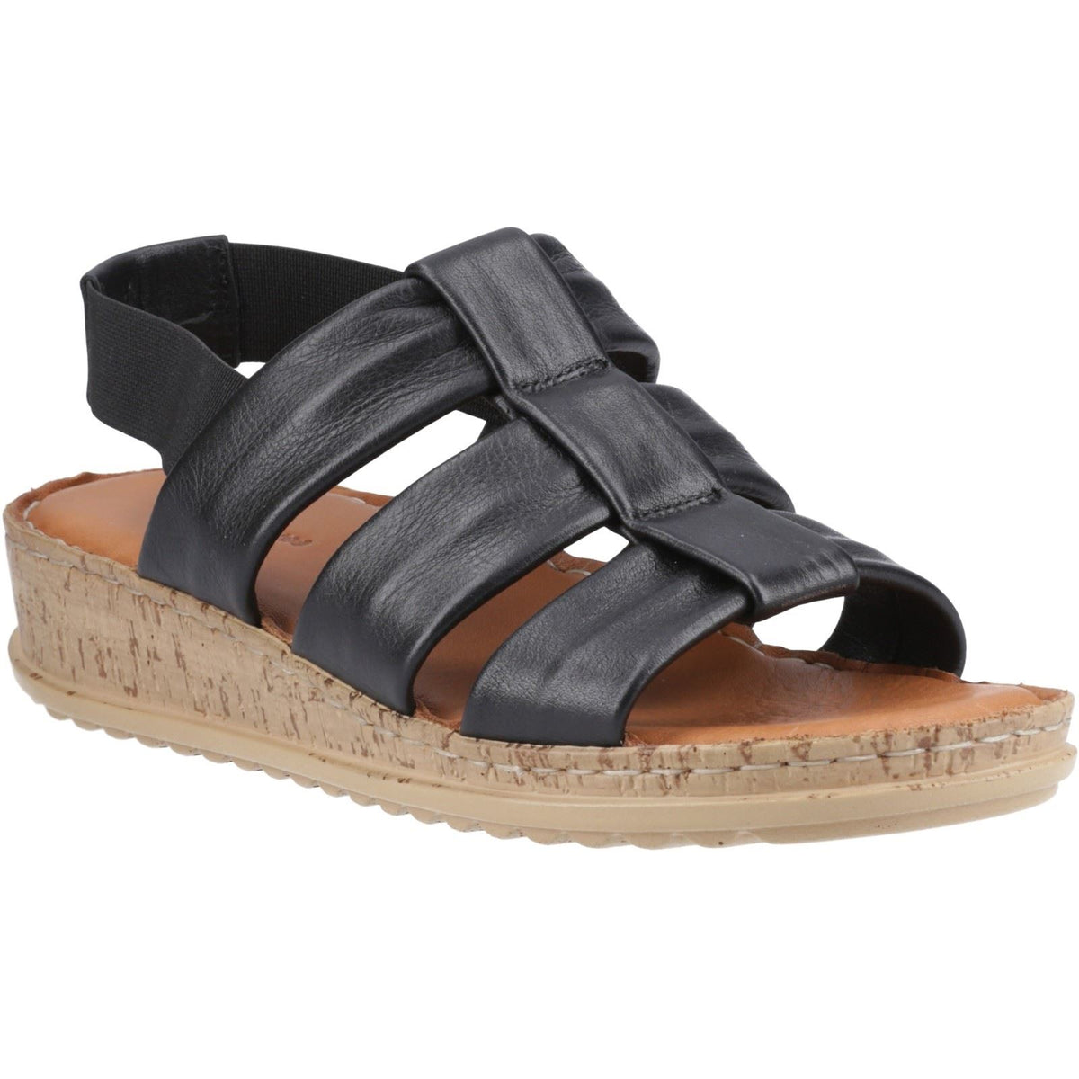 Hush Puppies Eden Gladiator Leather Women's Black Sandals