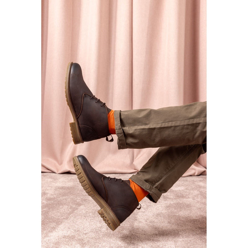 Hush Puppies Ricky Leather Men's Brown Ankle Boots