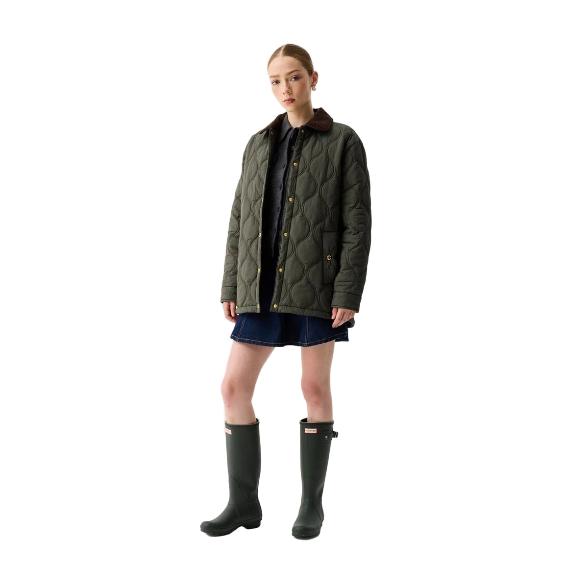 Hunter Witton Quilted Shacket Women's Green Shirt Jacket