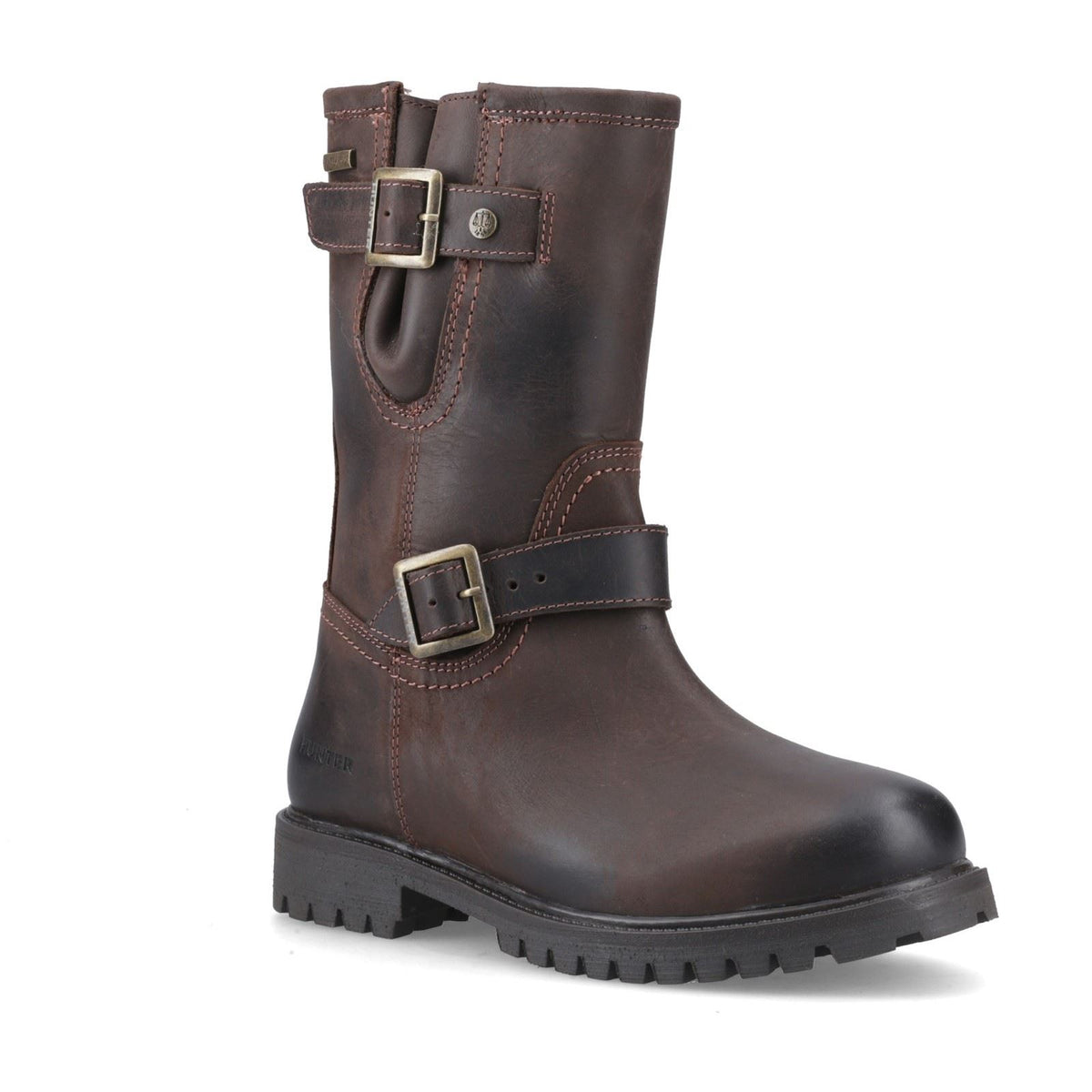 Hunter Stenness Mid WP Leather Women's Chocolate Brown Boots