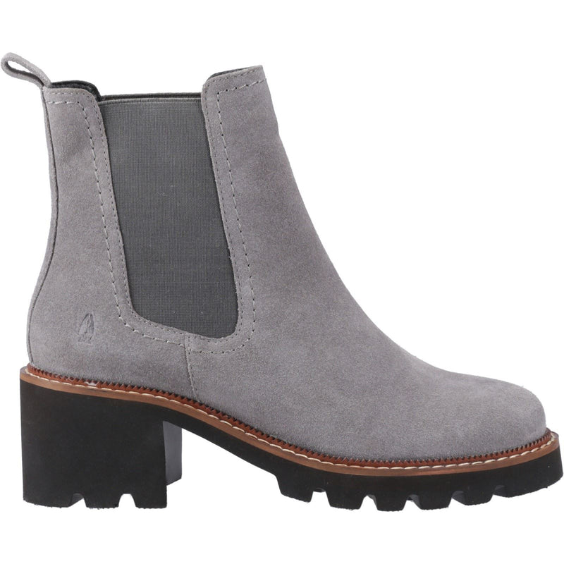 Hush Puppies Gaia Leather Women's Grey Heeled Chelsea Boots