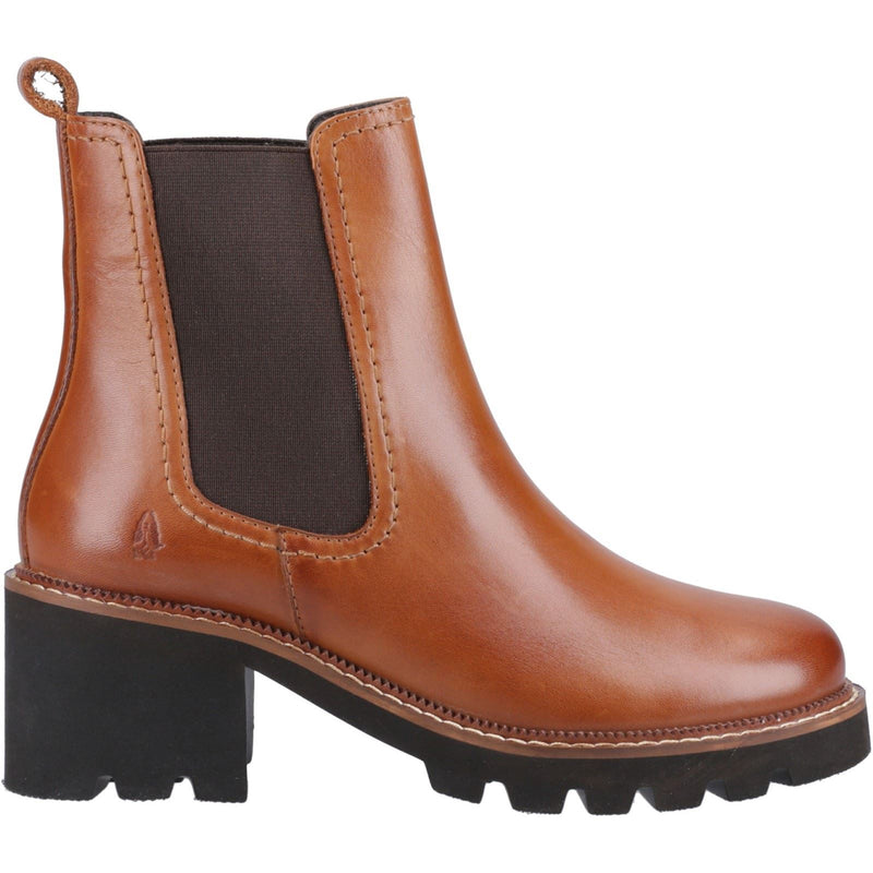 Hush Puppies Gaia Leather Women's Tan Heeled Chelsea Boots