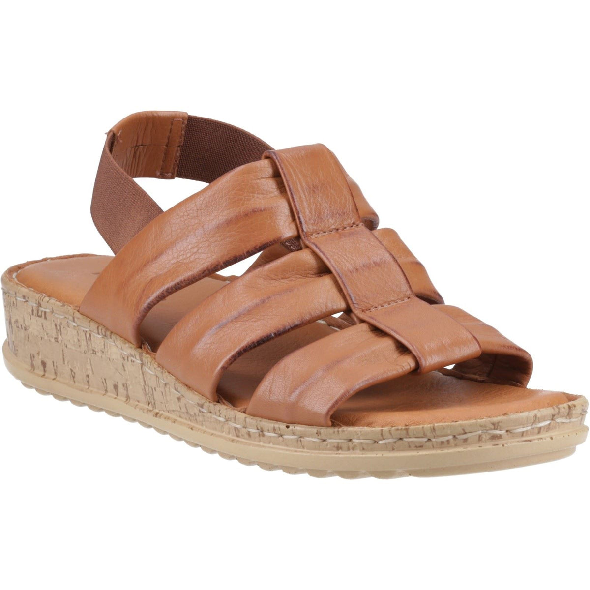 Hush Puppies Eden Wide Fit Leather Women's Tan Sandals