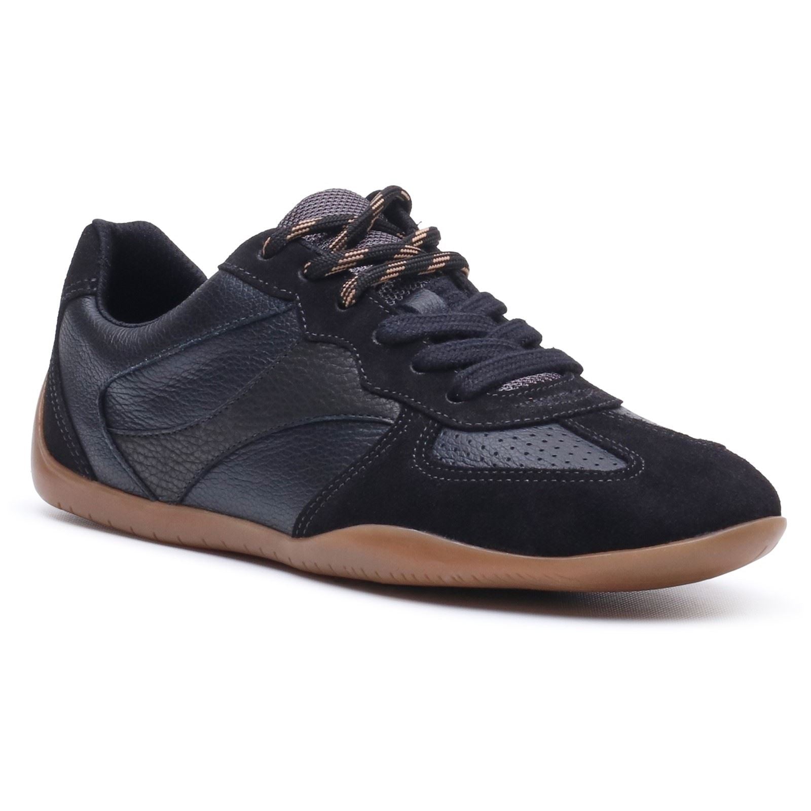 Hush Puppies Jovie Leather Women's BLACK Trainers