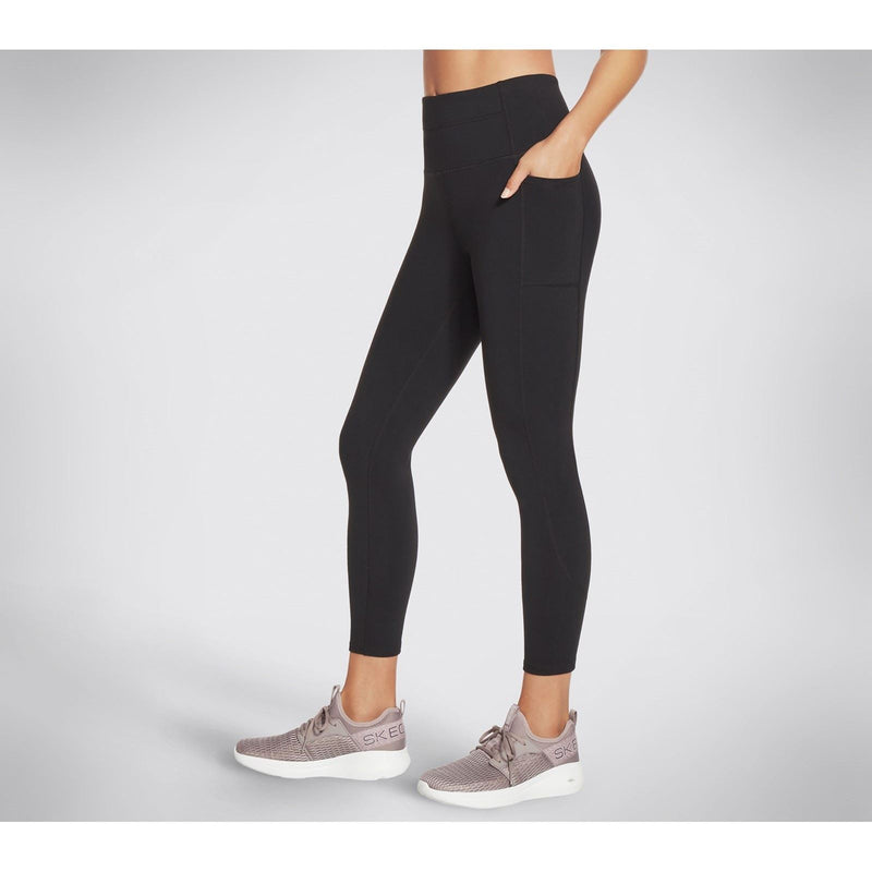 Skechers Performance GOWALK Wear High-Waisted 7/8 Nylon Women's Black Sports Leggings