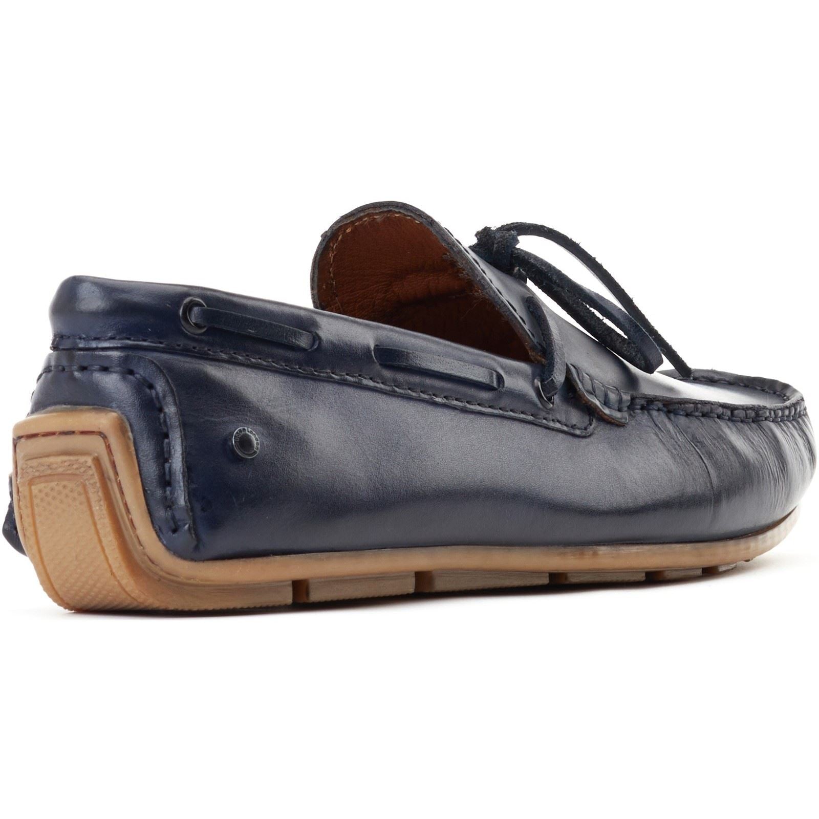 Base London Brooks Leather Men's Navy Standard Loafers