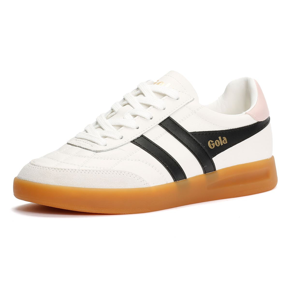 Gola Stadia Leather Women's White/Black/Chalk Pink Trainers