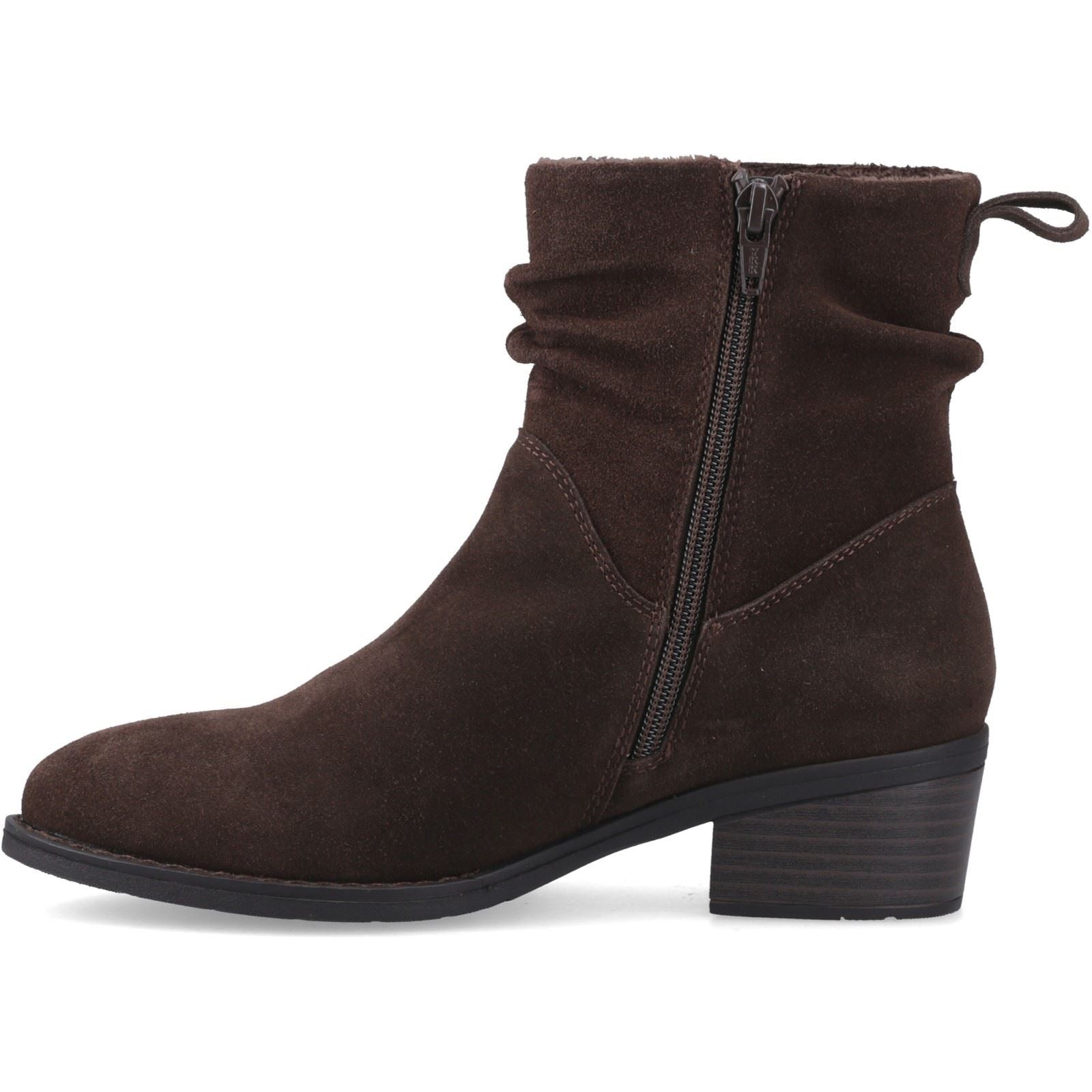Hush Puppies Iris Suede Women's Chocolate Heeled Ankle Boots