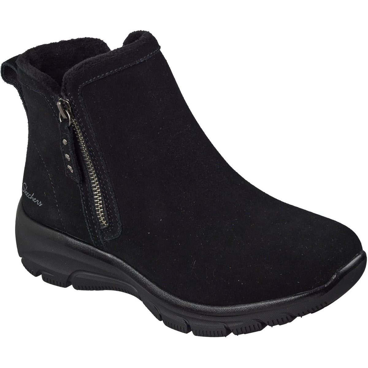Skechers Easy Going Urban Zip Leather Women's Black Boots