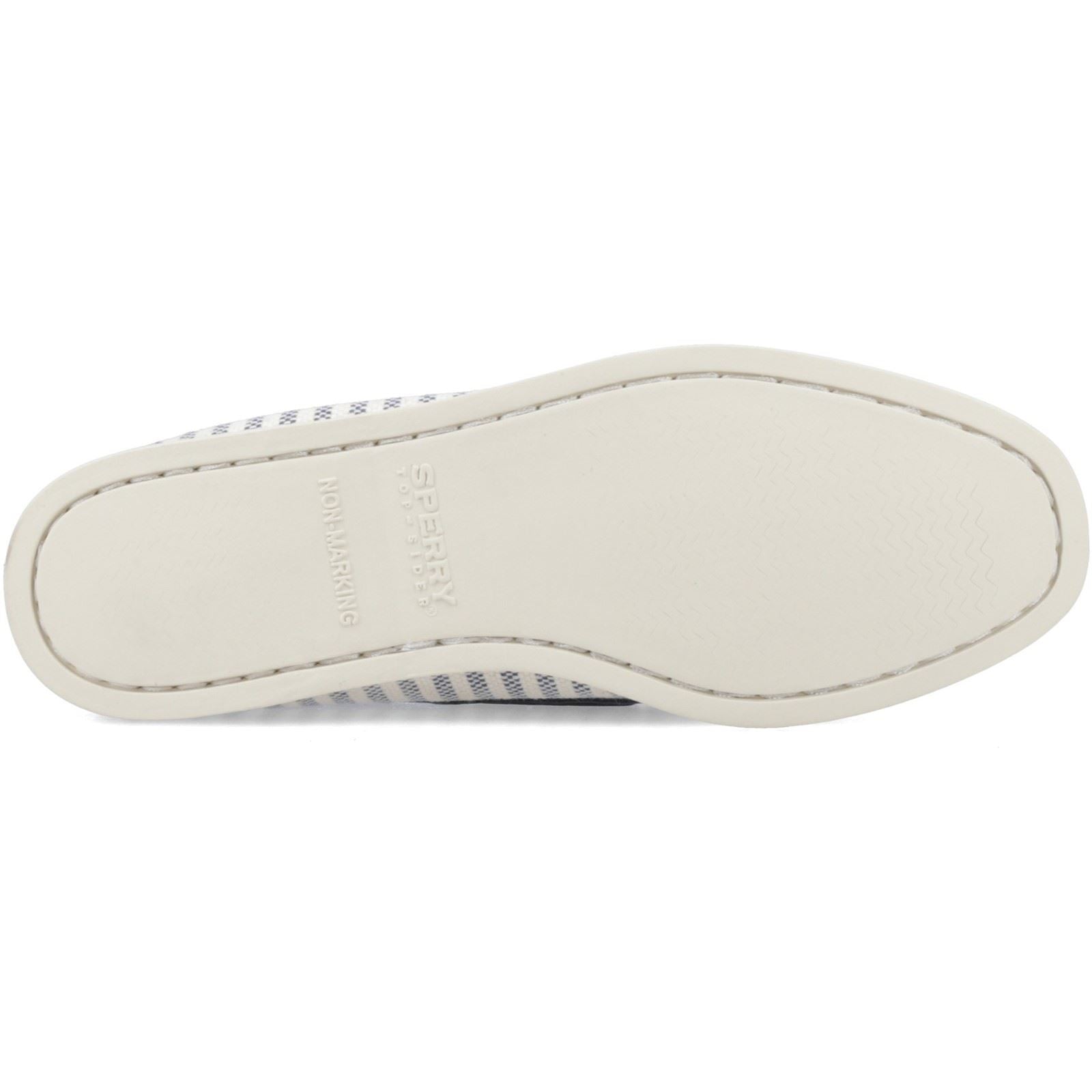 Sperry Authentic Original Textile Women's White/Navy Standard Boat Shoes