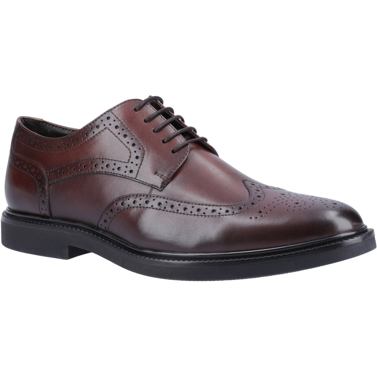 Hush Puppies Kingston Leather Men's Chocolate Brogues Shoes