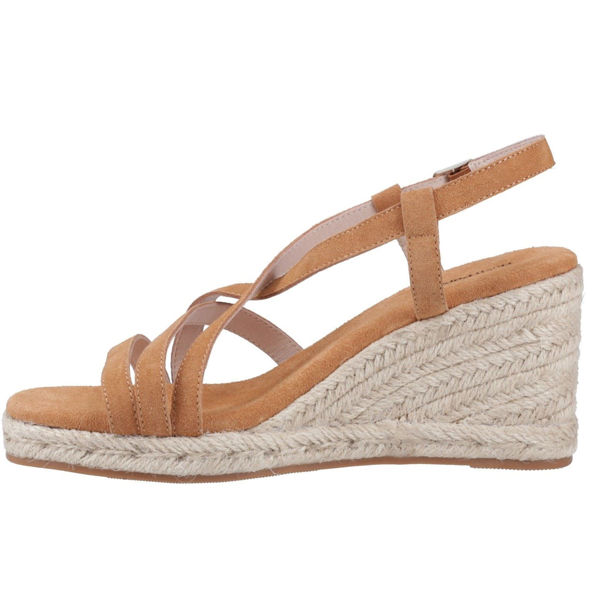 Hush Puppies Jenny Espadrille Wedge Suede Women's Tan Wedges
