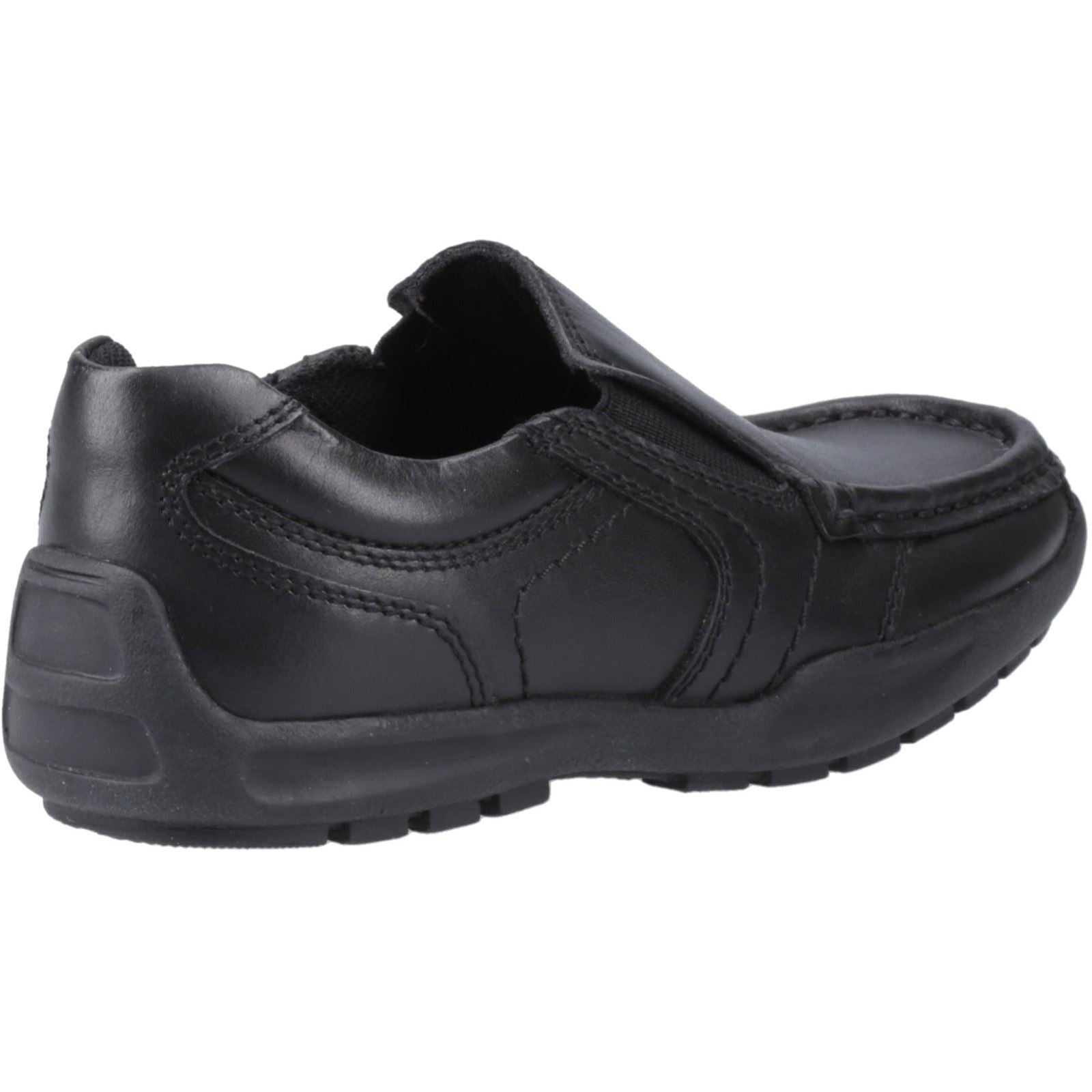 Hush Puppies Morgan Leather Youth Boy's Black Loafers