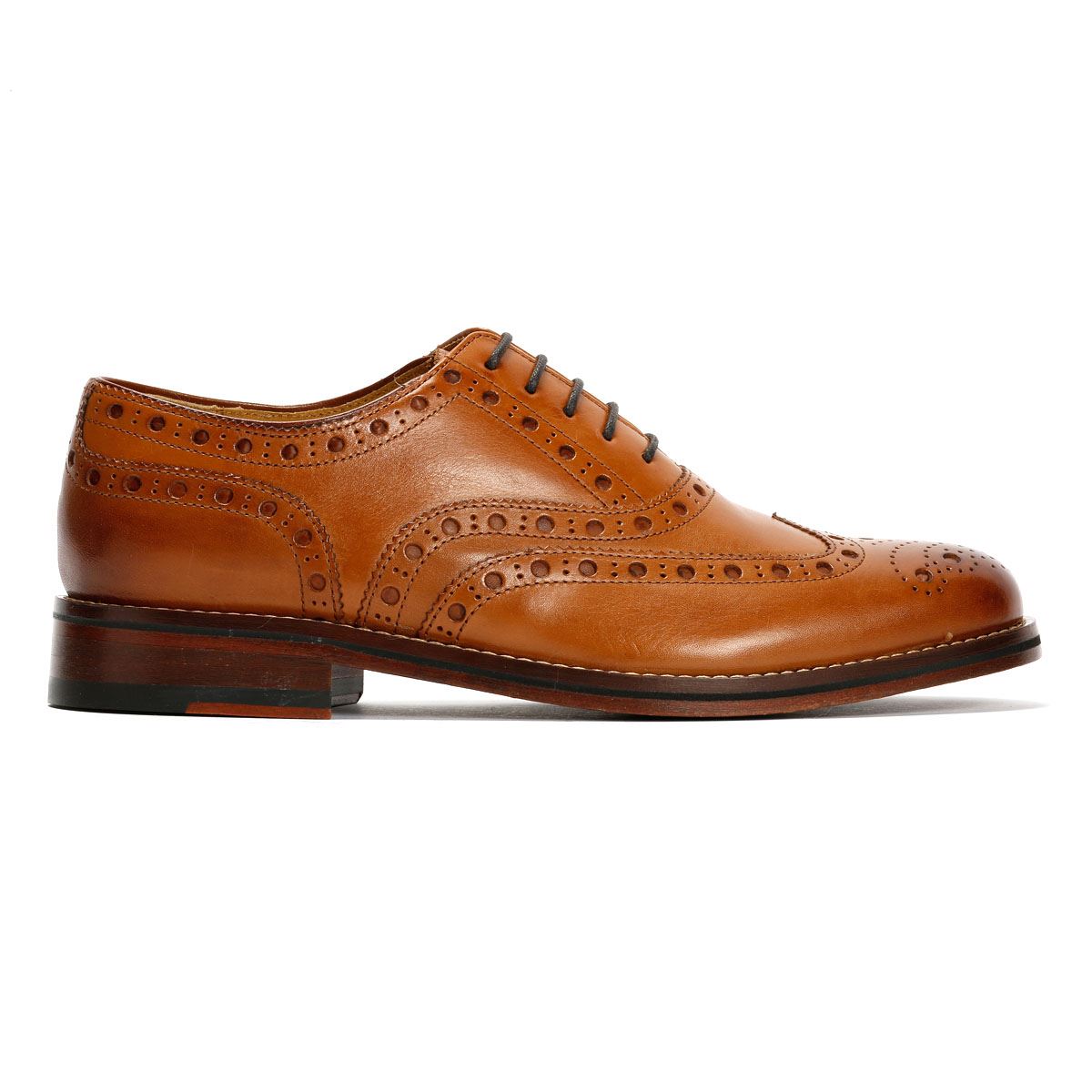 Chapman & Moore Oxford Brogue Leather Men's Tan Burnish Shoes