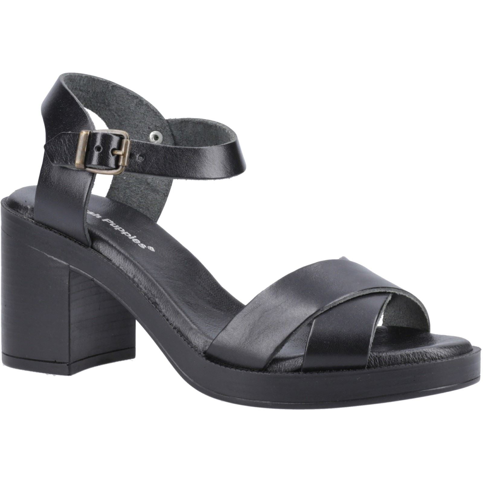 Hush Puppies Georgia Leather Women's Full Black Heels