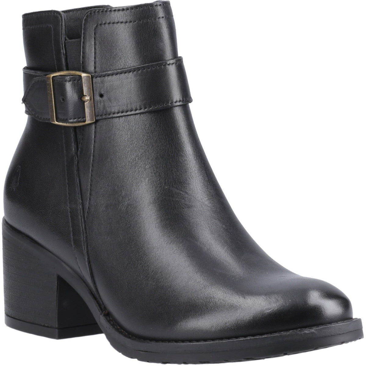 Hush Puppies Hensley Leather Women's Black Heeled Ankle Boots