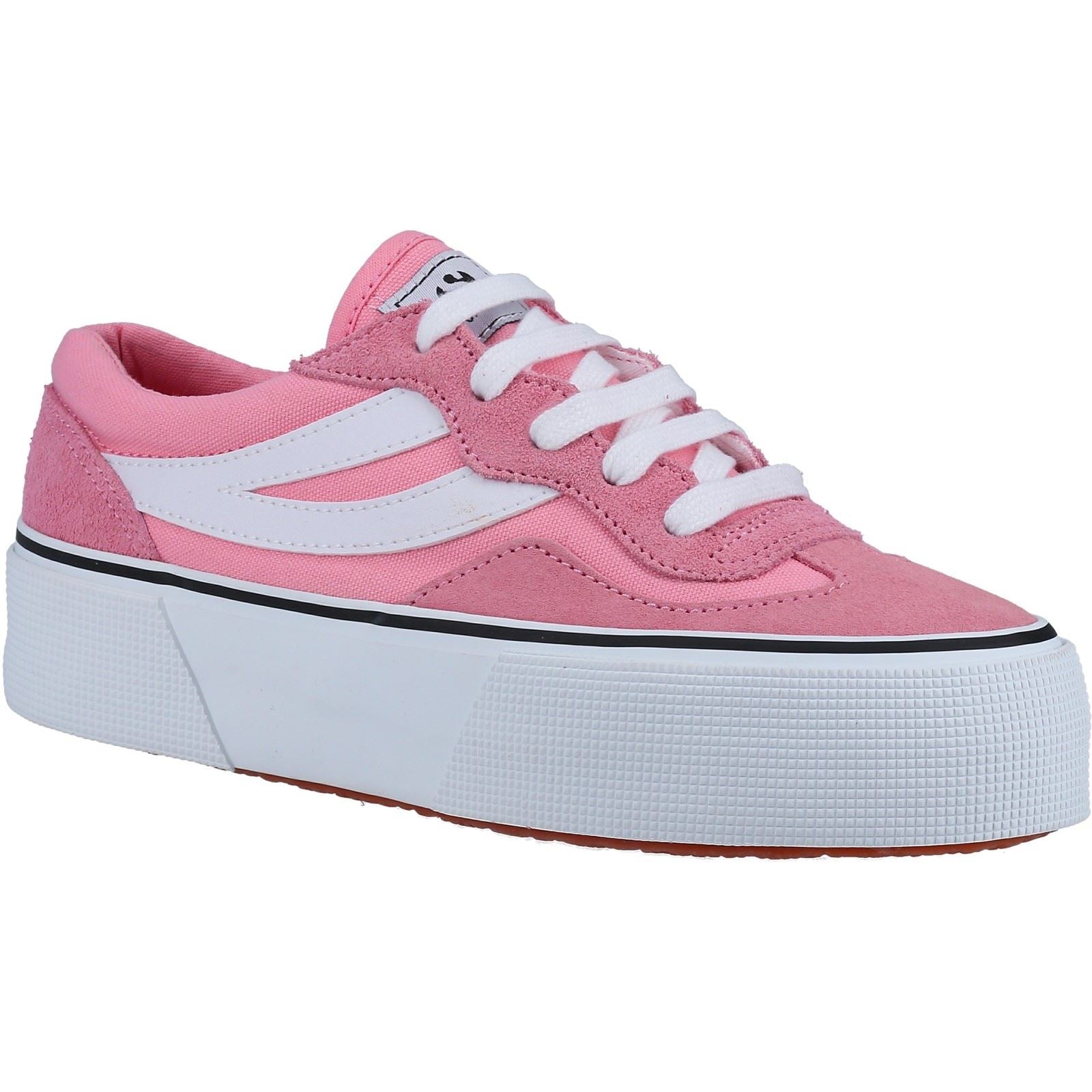 3041 Revolley Colorblock Platform Leather Pink White Trainers