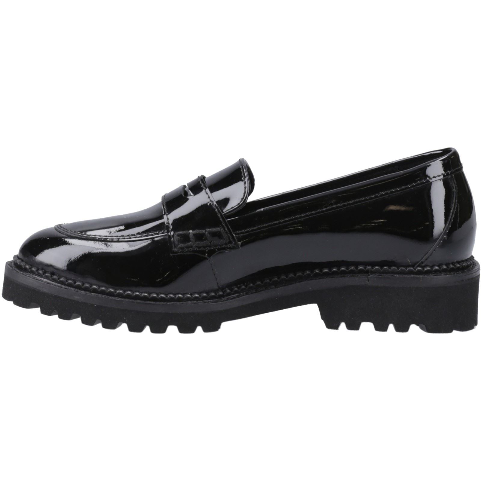 Hush Puppies Grazia Patent Leather Youth Girl's Black Loafers