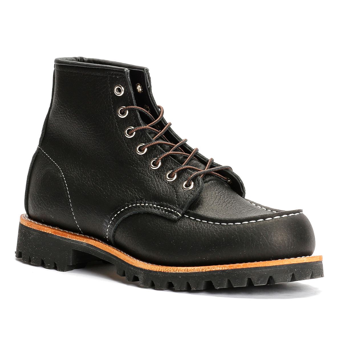Red Wing 2949 Roughneck 6" Moc Toe Work Leather Men's Black Boots