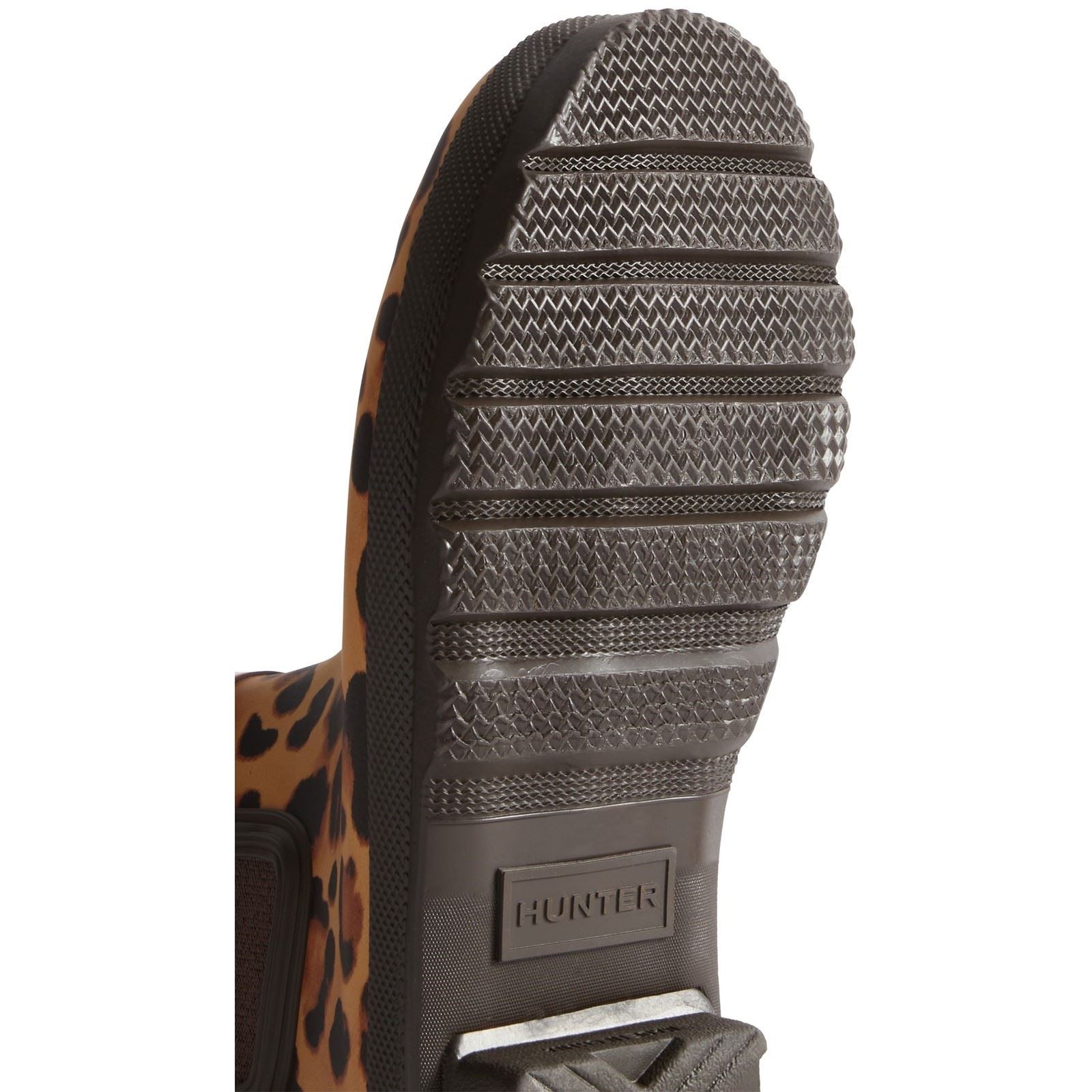 Hunter Original Chelsea Leopard Print Boot Rubber Women's Leopard Print/Chocolate Brown Wellington Boots