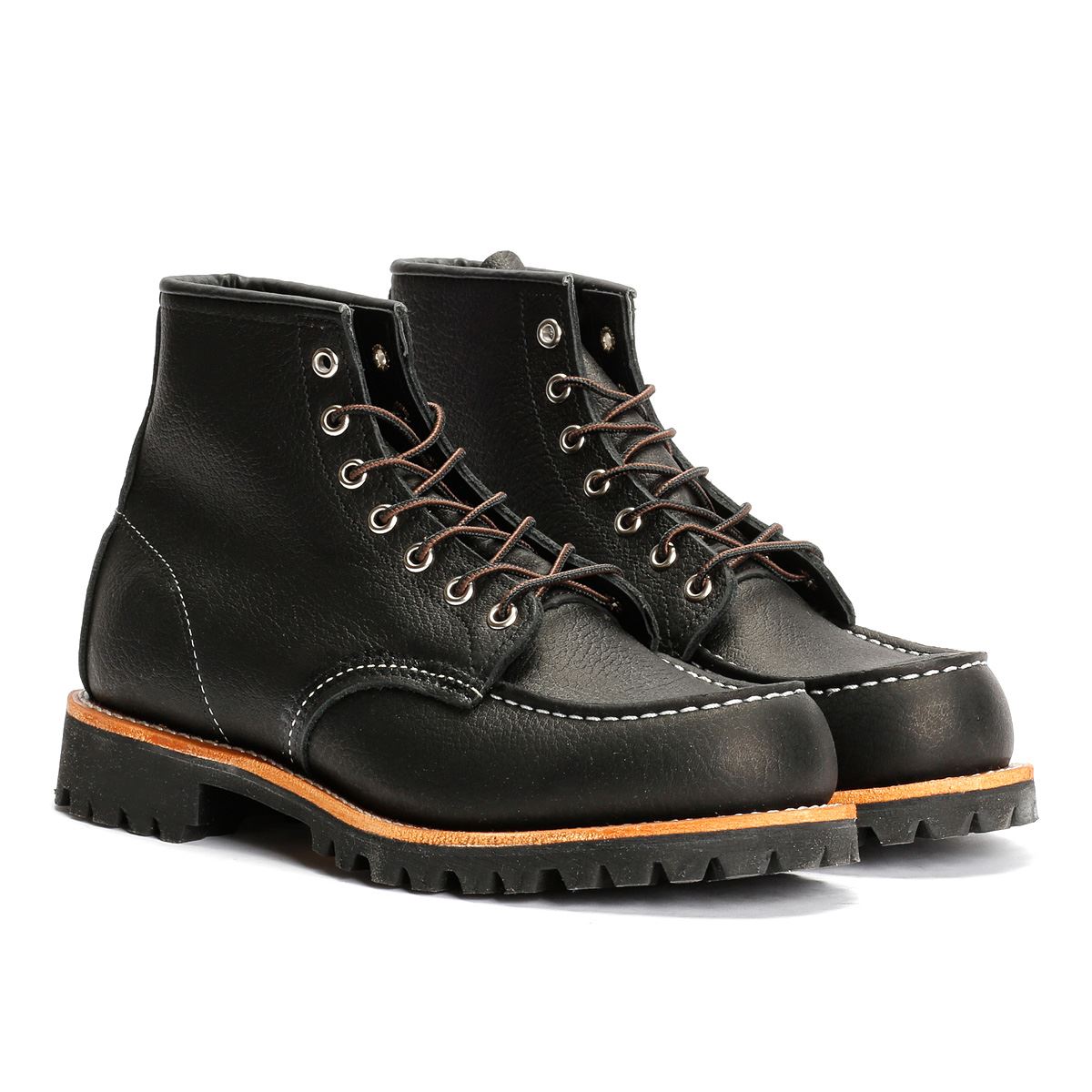 Red Wing 2949 Roughneck 6" Moc Toe Work Leather Men's Black Boots