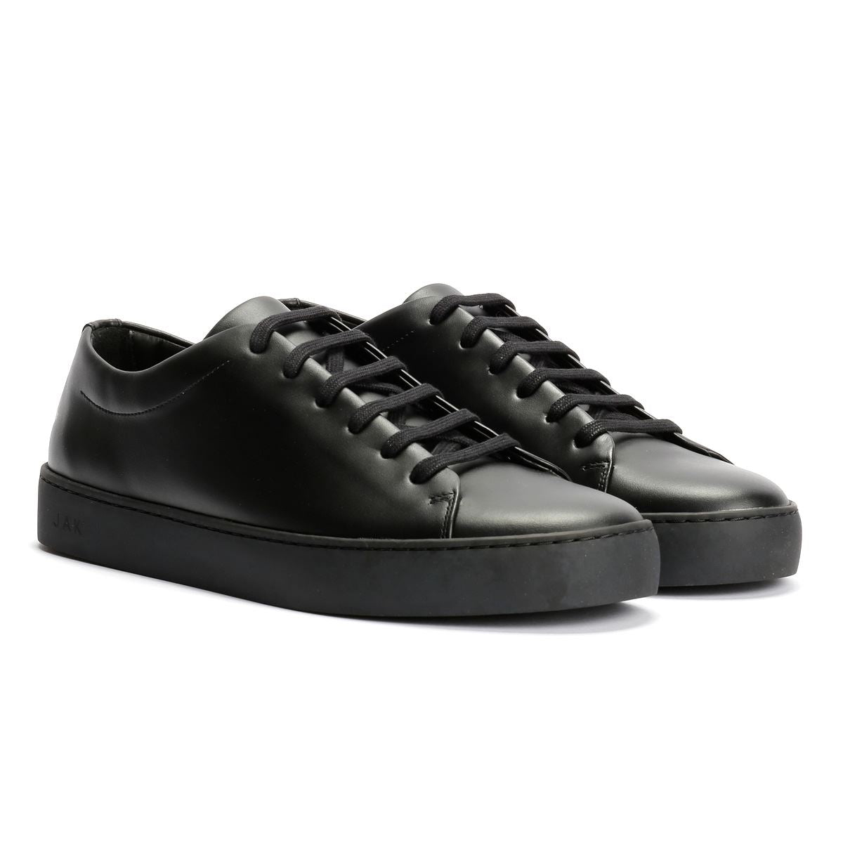 JAK Royal Leather Men's All Black Trainers