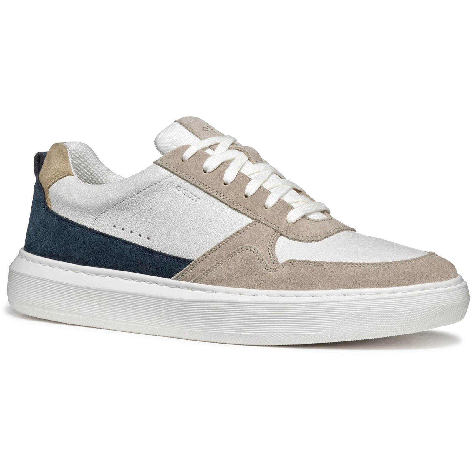 Geox U DEIVEN Leather/Suede Men's Sand/White Trainers