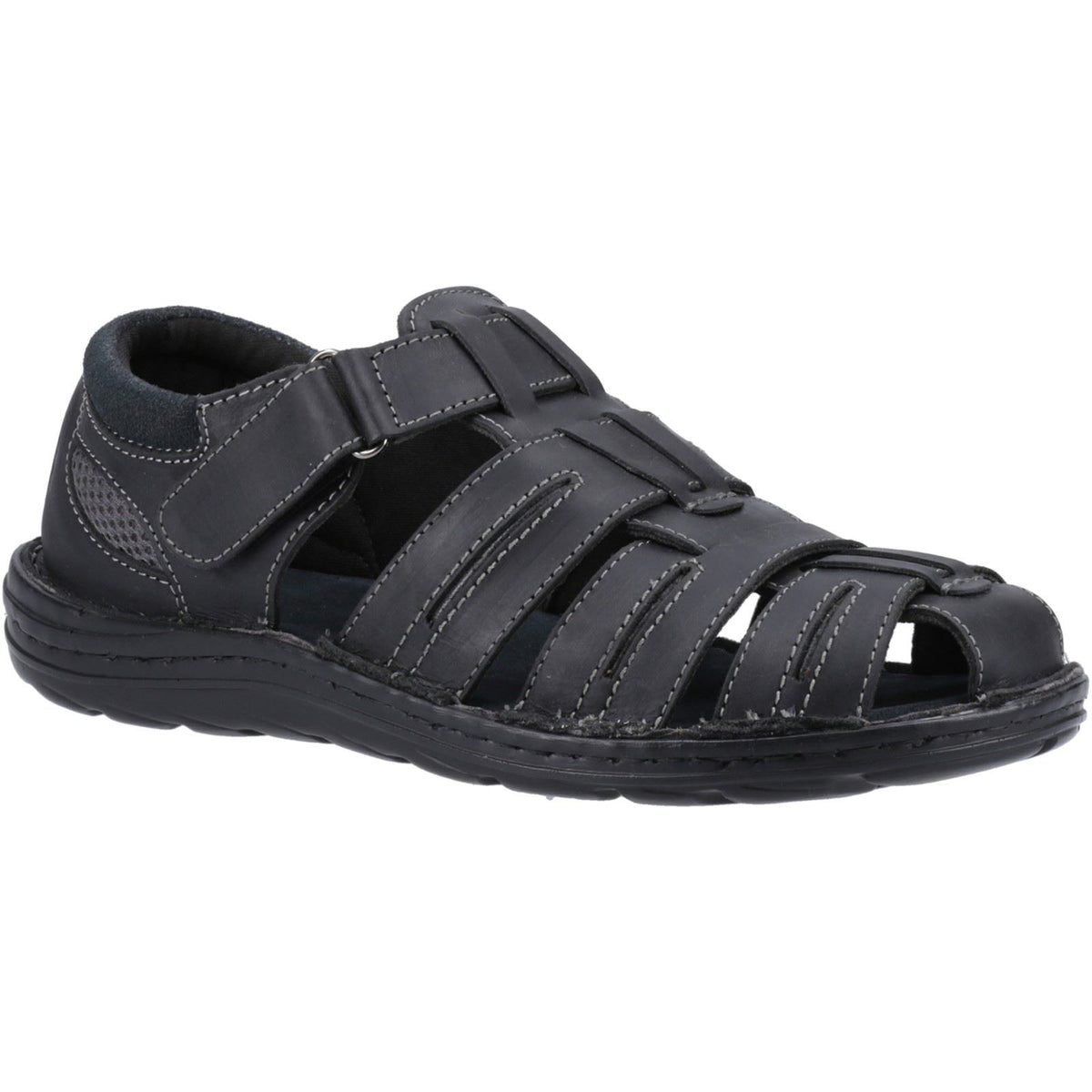 Hush Puppies Albert Leather Men's Black Sandals
